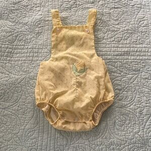 Yellow Baby Romper with Tulip Embroidery
